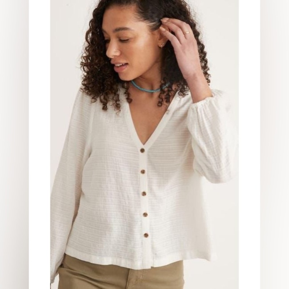 Marine Layer White Button Down Shirt